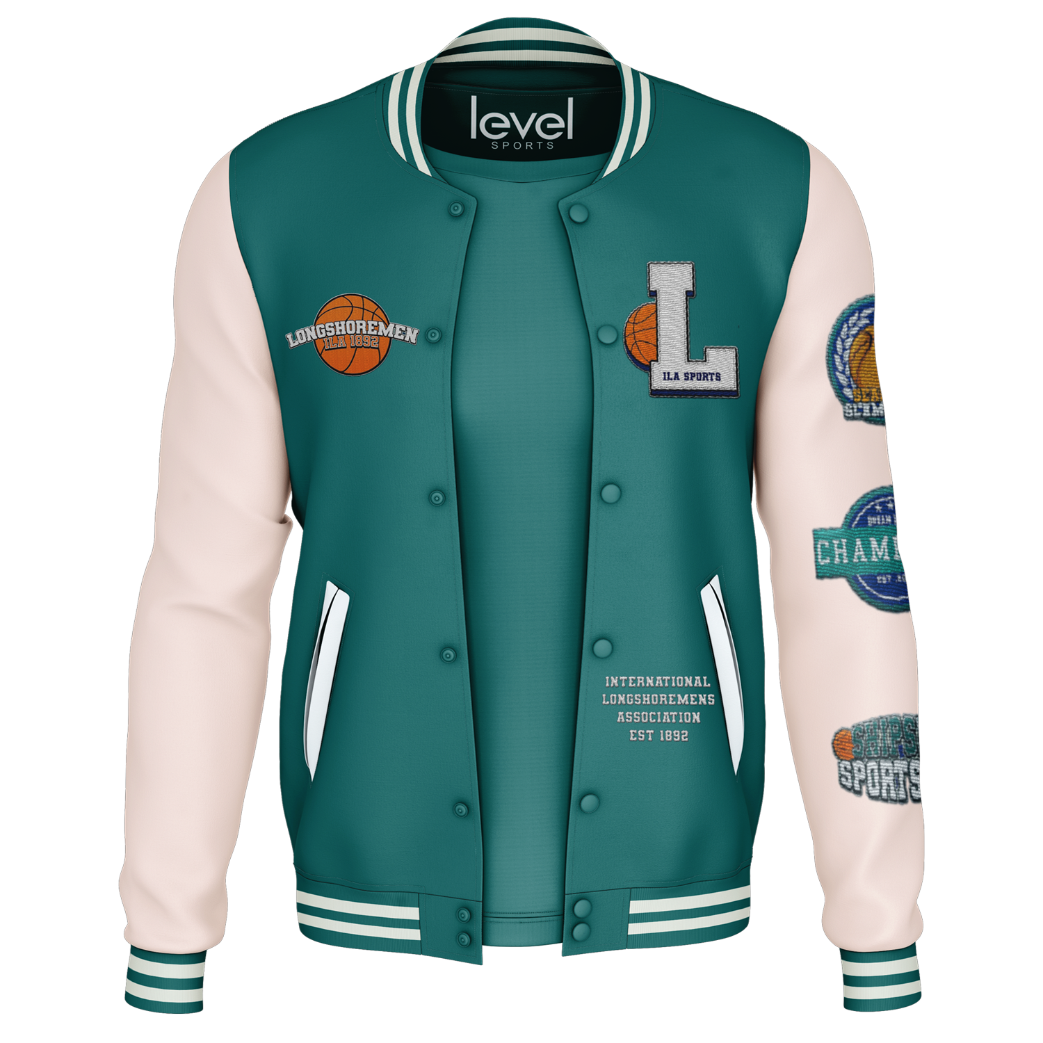 Green n White Varsity Jacket -1
