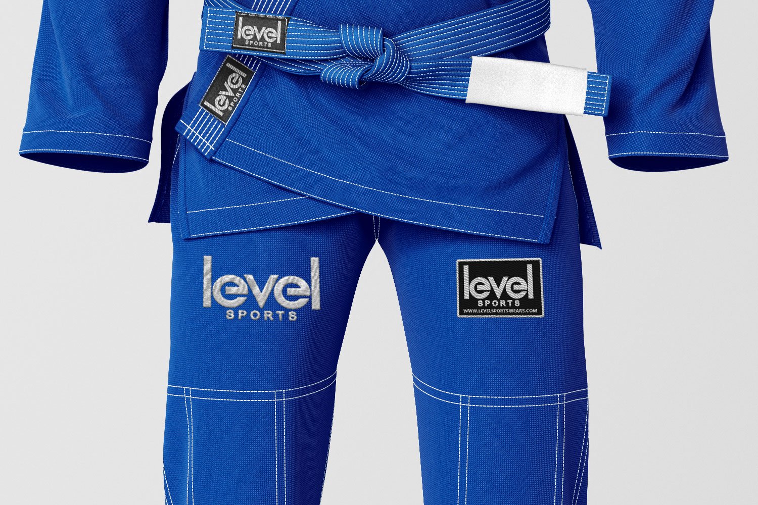 Blue jiu-jitsu Suit with two logo in front - Image 2