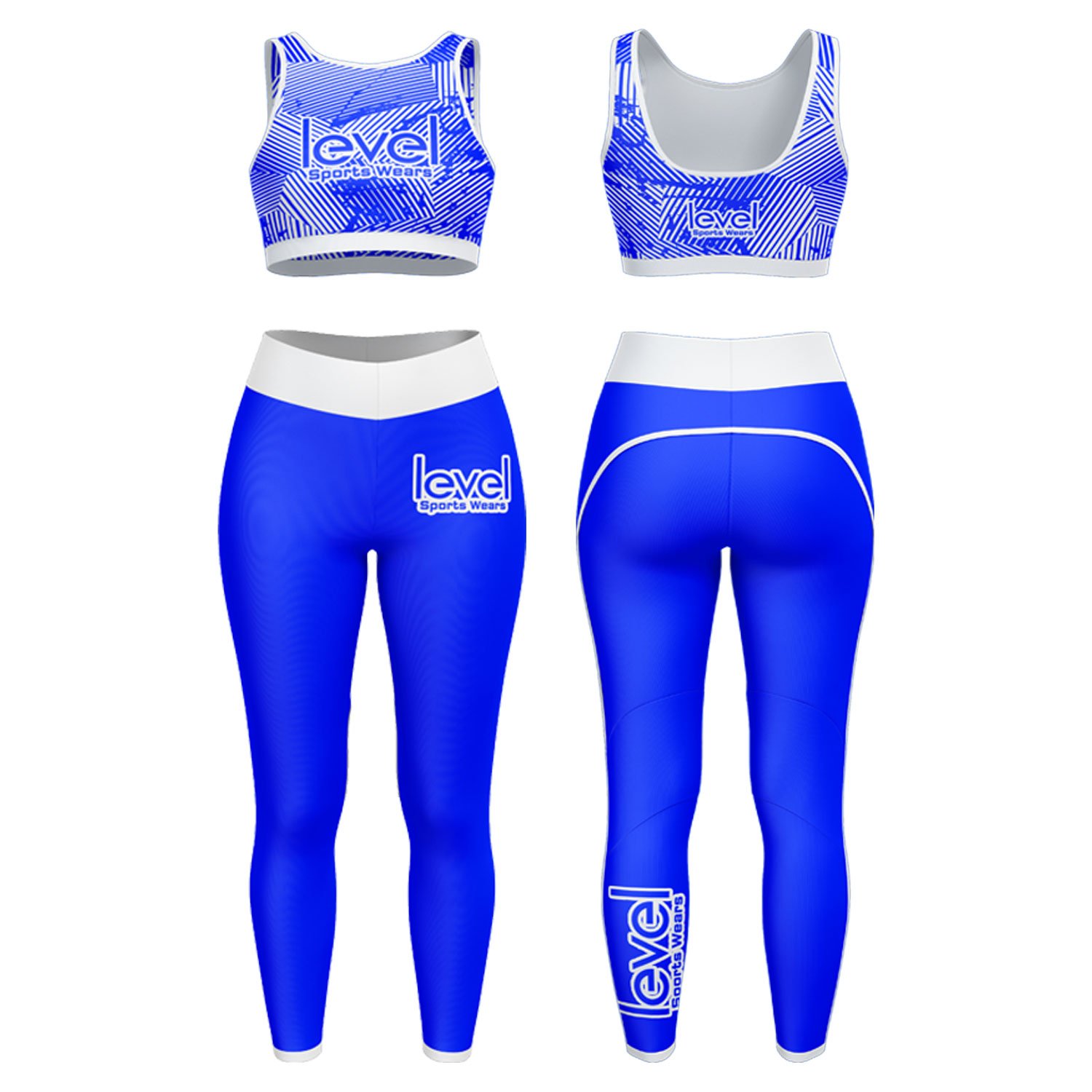 White Blue Yoga Set