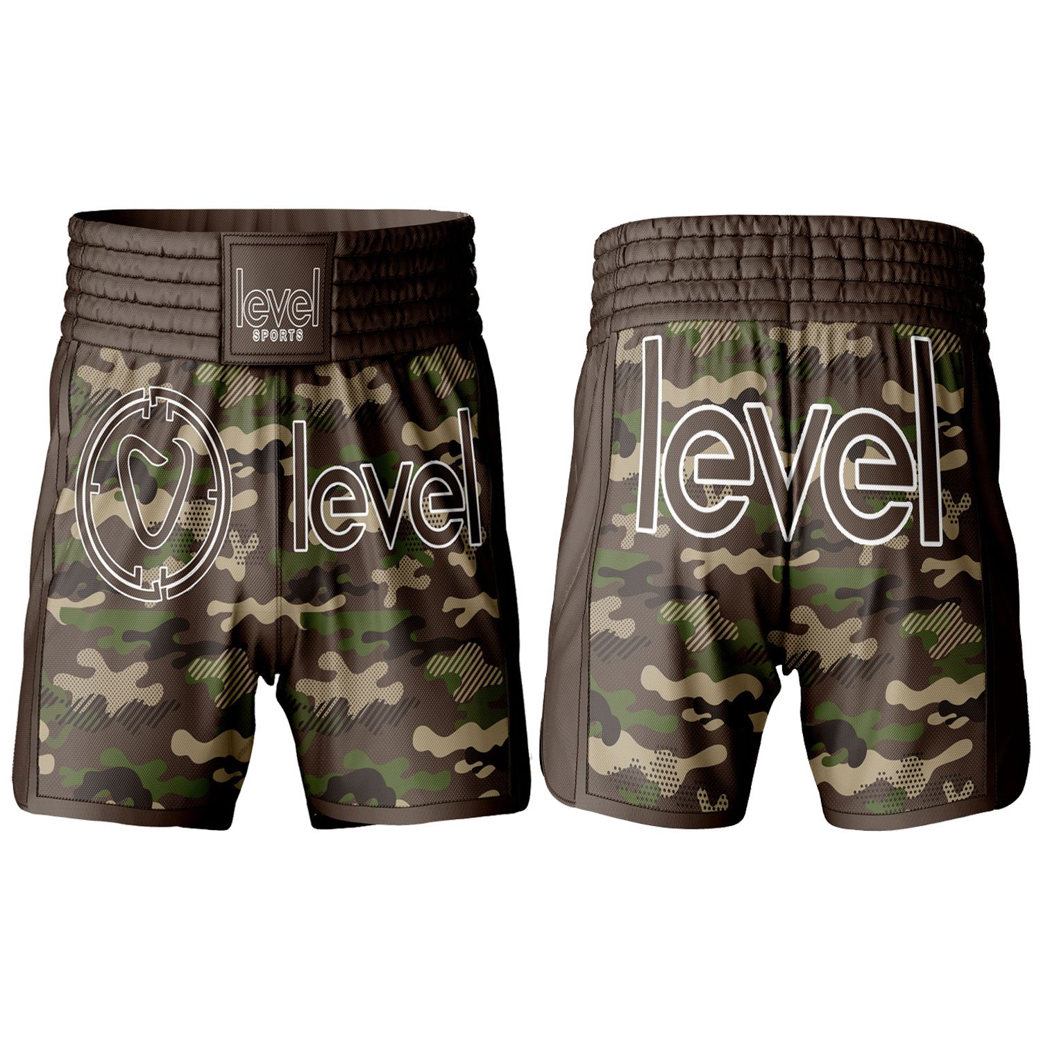 Dark Brown Army Muay Thai Shorts