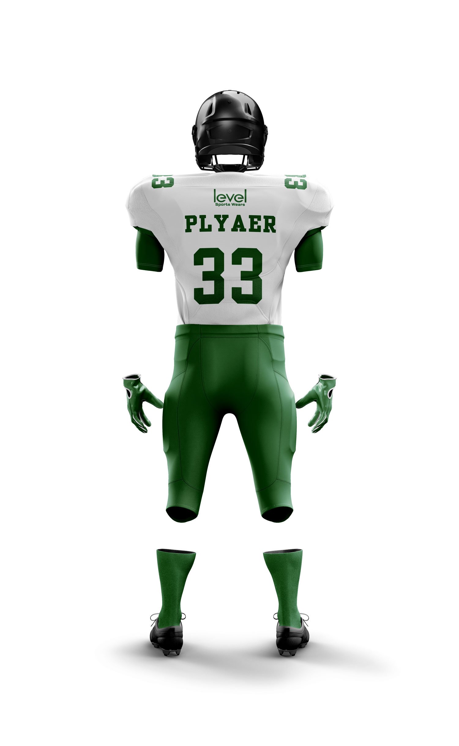 White Green American football uniform