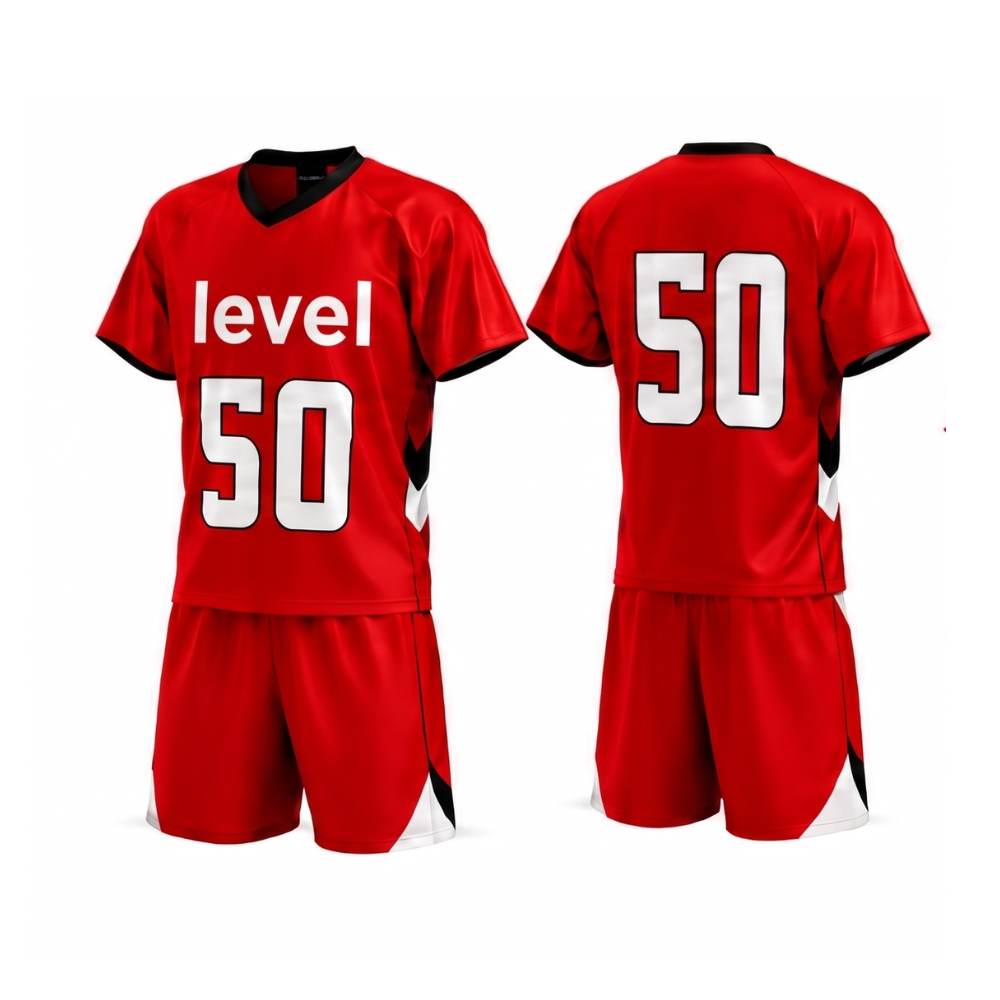 Patriot Red Custom Lacrosse Uniform Set - Sublimated Jersey & Shorts